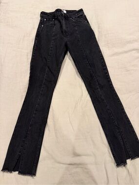 Abercrombie & Fitch Black Flared Split-Hem Jeans